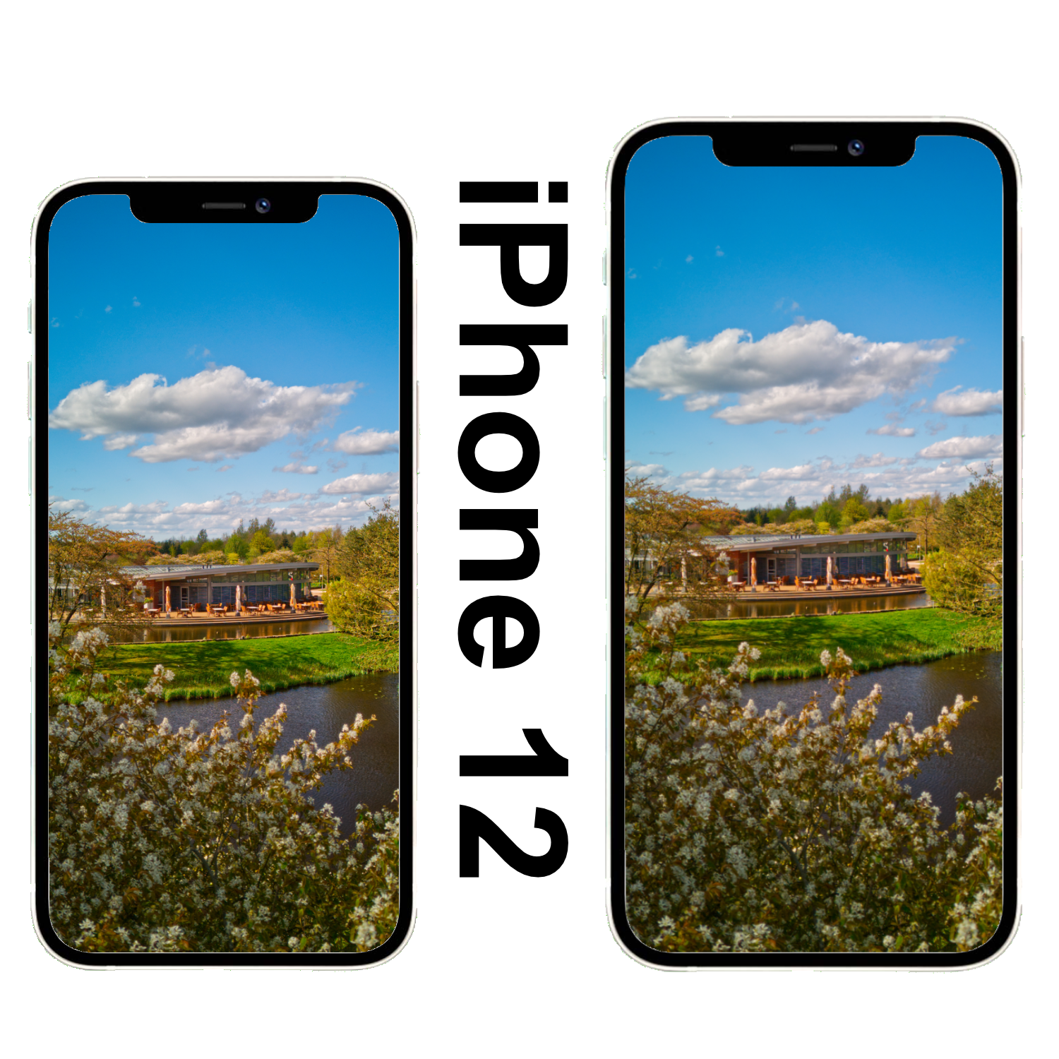 Restaurant Frühling versteckt hinter Bäumen Park der Gärten Wallpaper iPhone