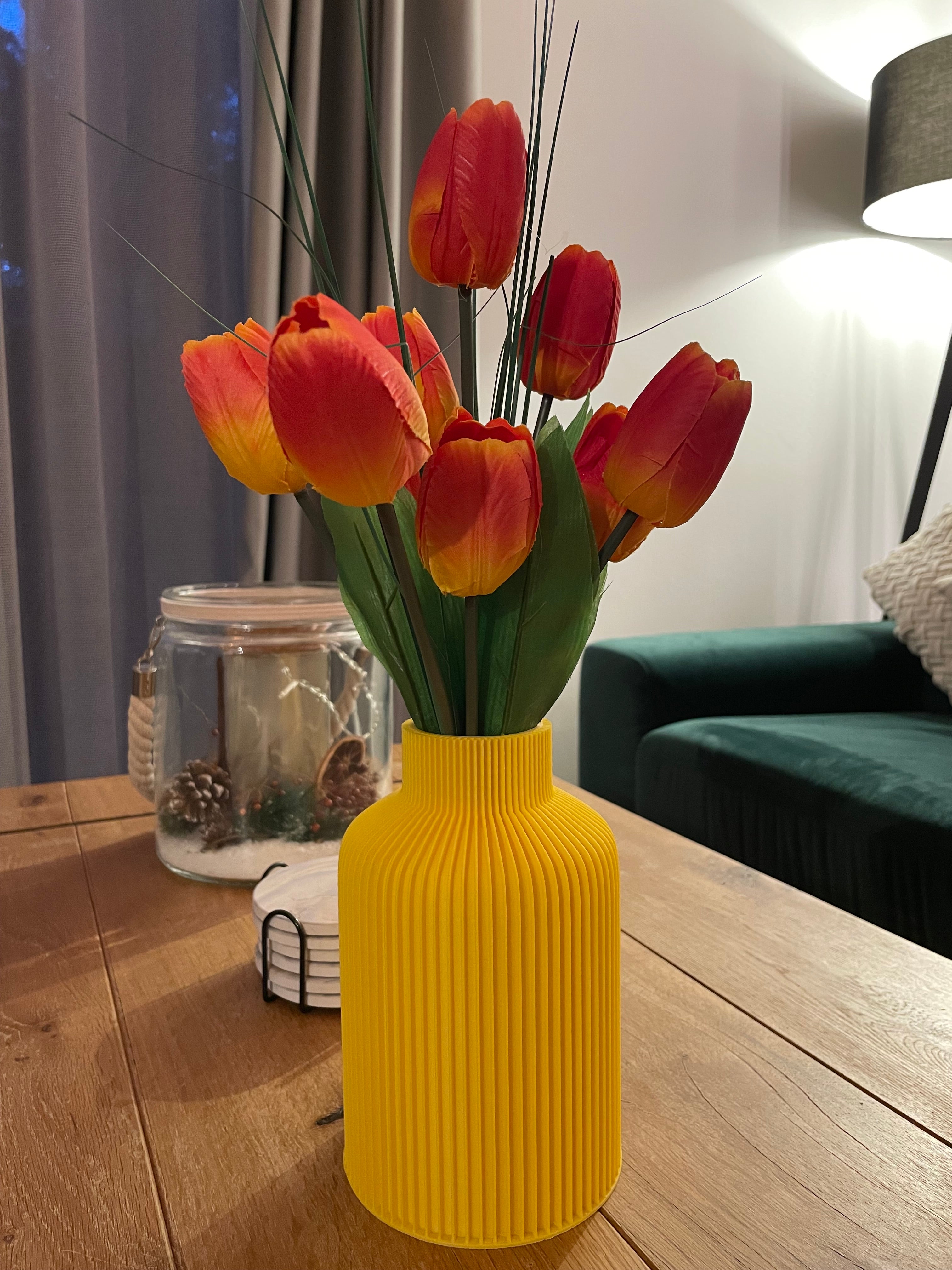 Frühlingsvase Gerillt aus PLA