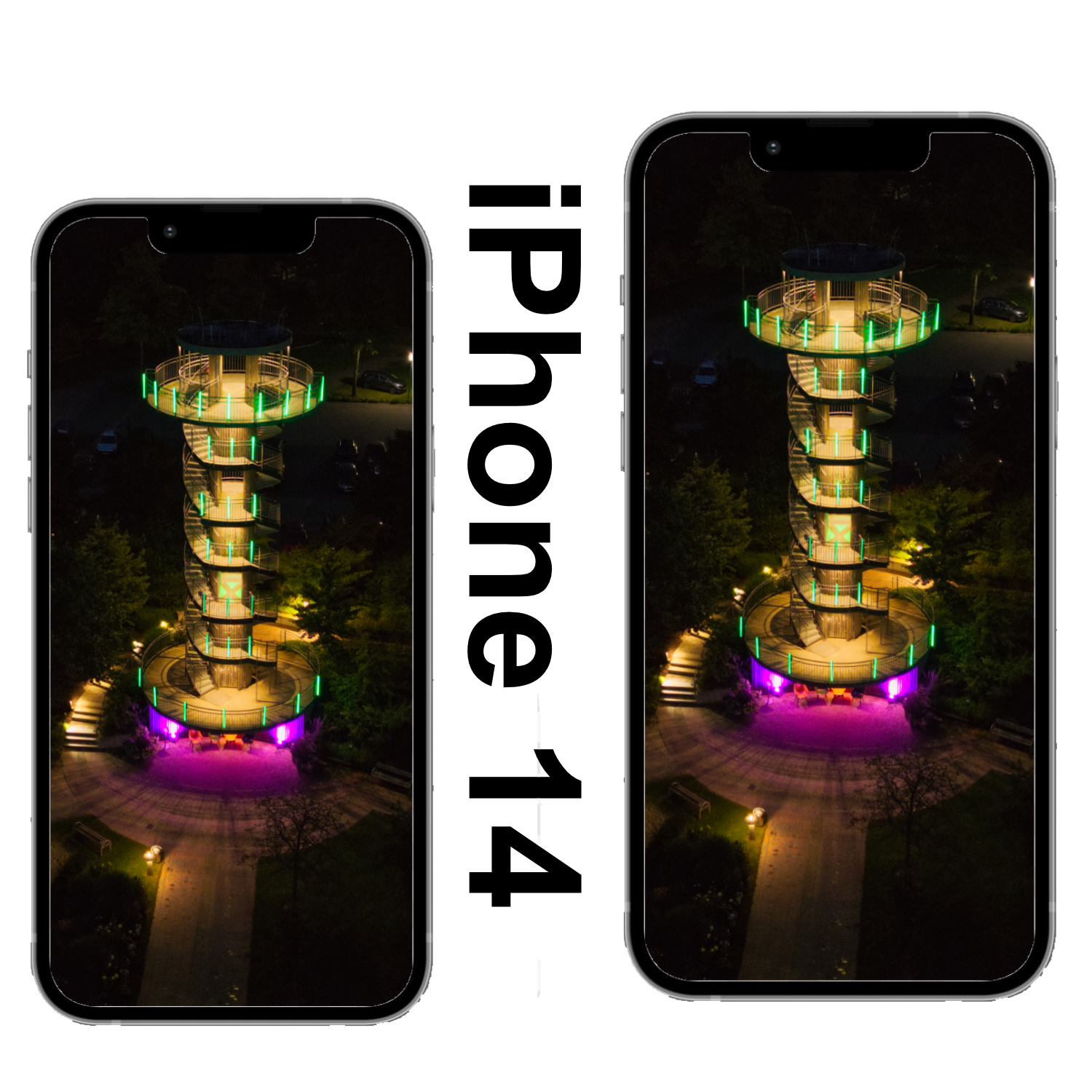 Illumination Aussichtsturm Park der Gärten wallaper iPhone